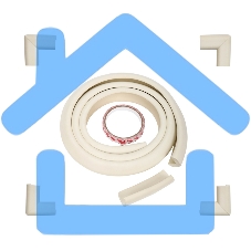 Набор: тонкая мягкая универсальная лента для крепления на острые края (NBR,14*4*2000 мм) + 4 мягкие насадки-протектора 