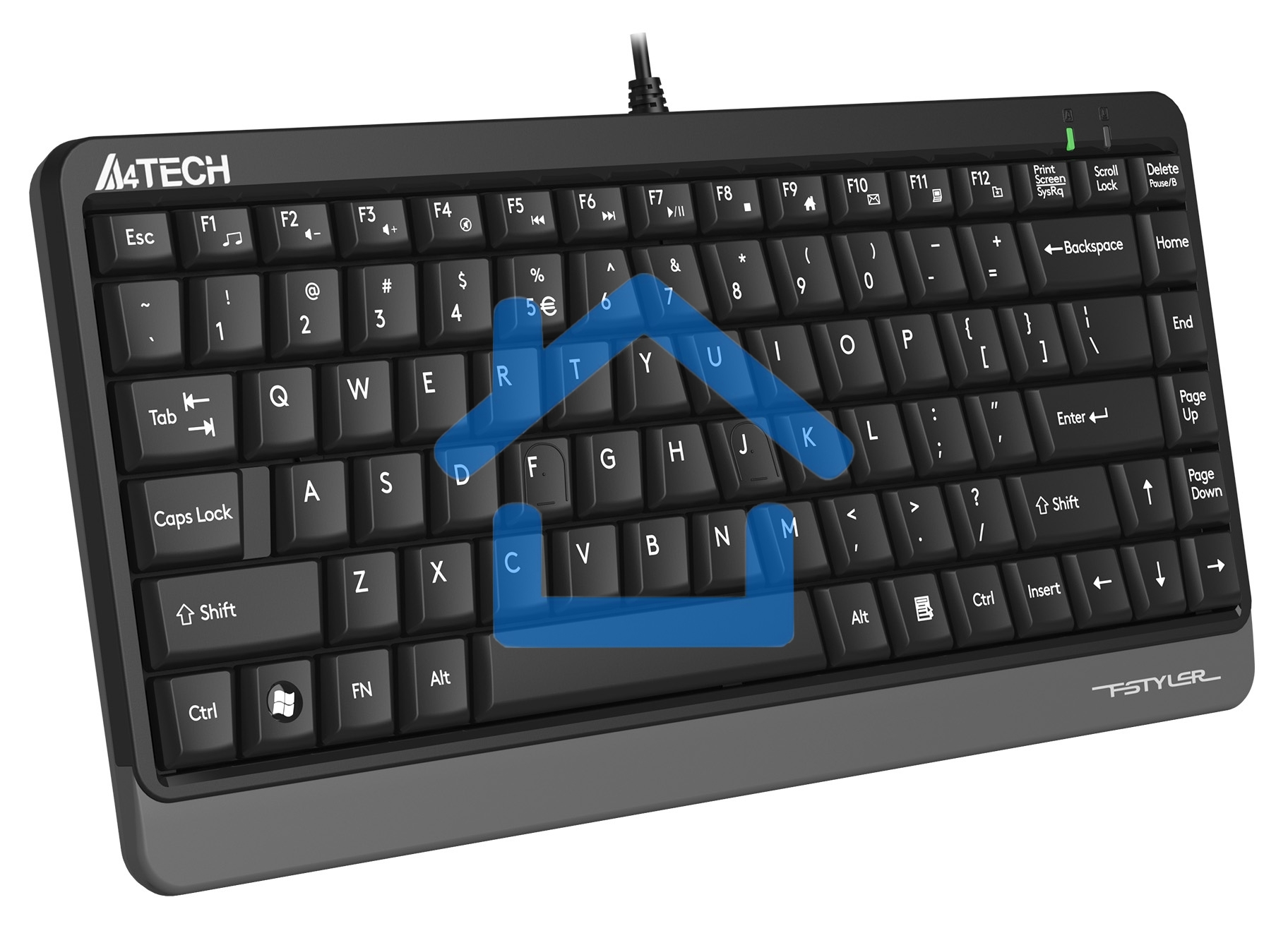 Клавиатура A4Tech Fstyler FKS11 проводная, USB, черный/серый