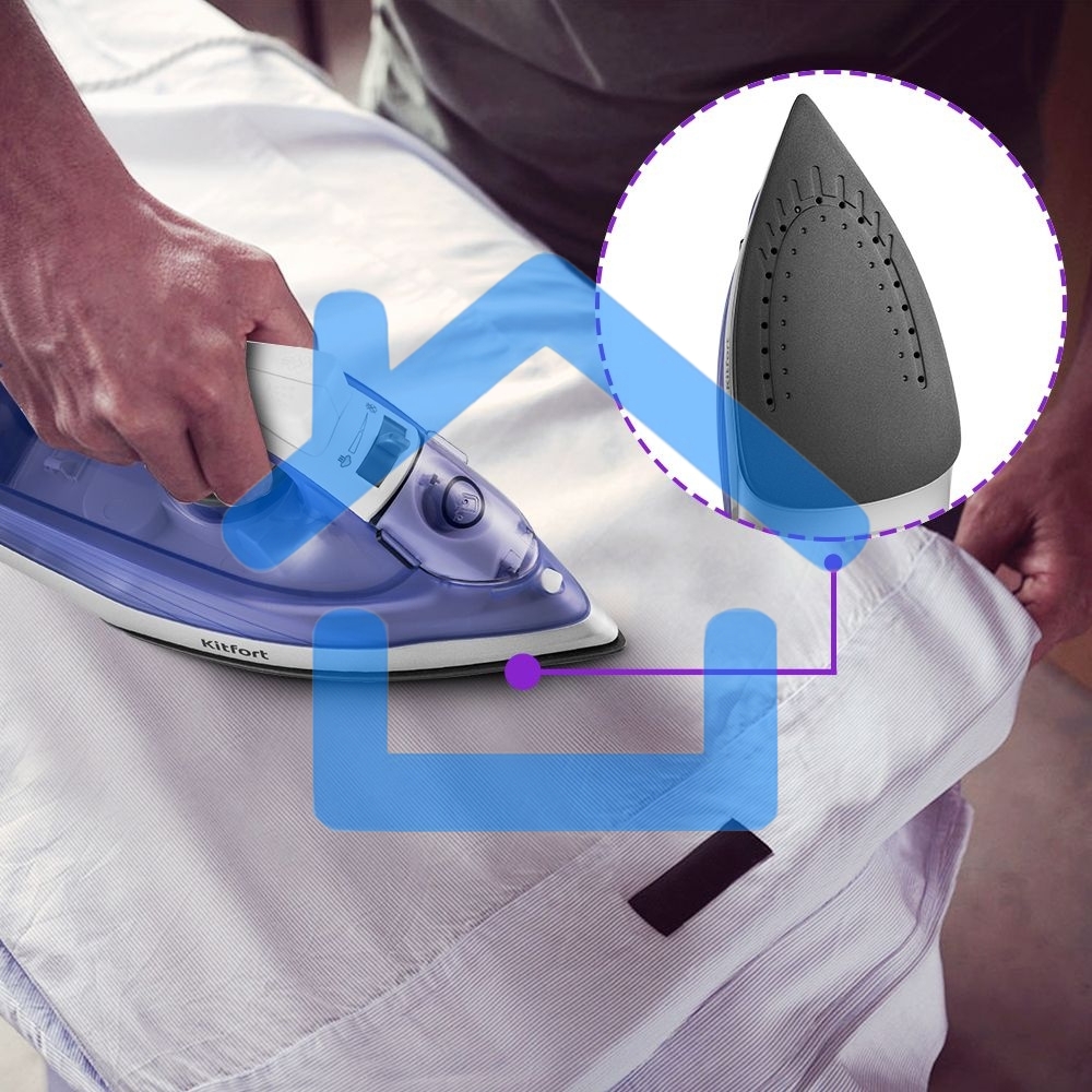 Утюг Kitfort KT-2603 1300Вт белый/фиолетовый
