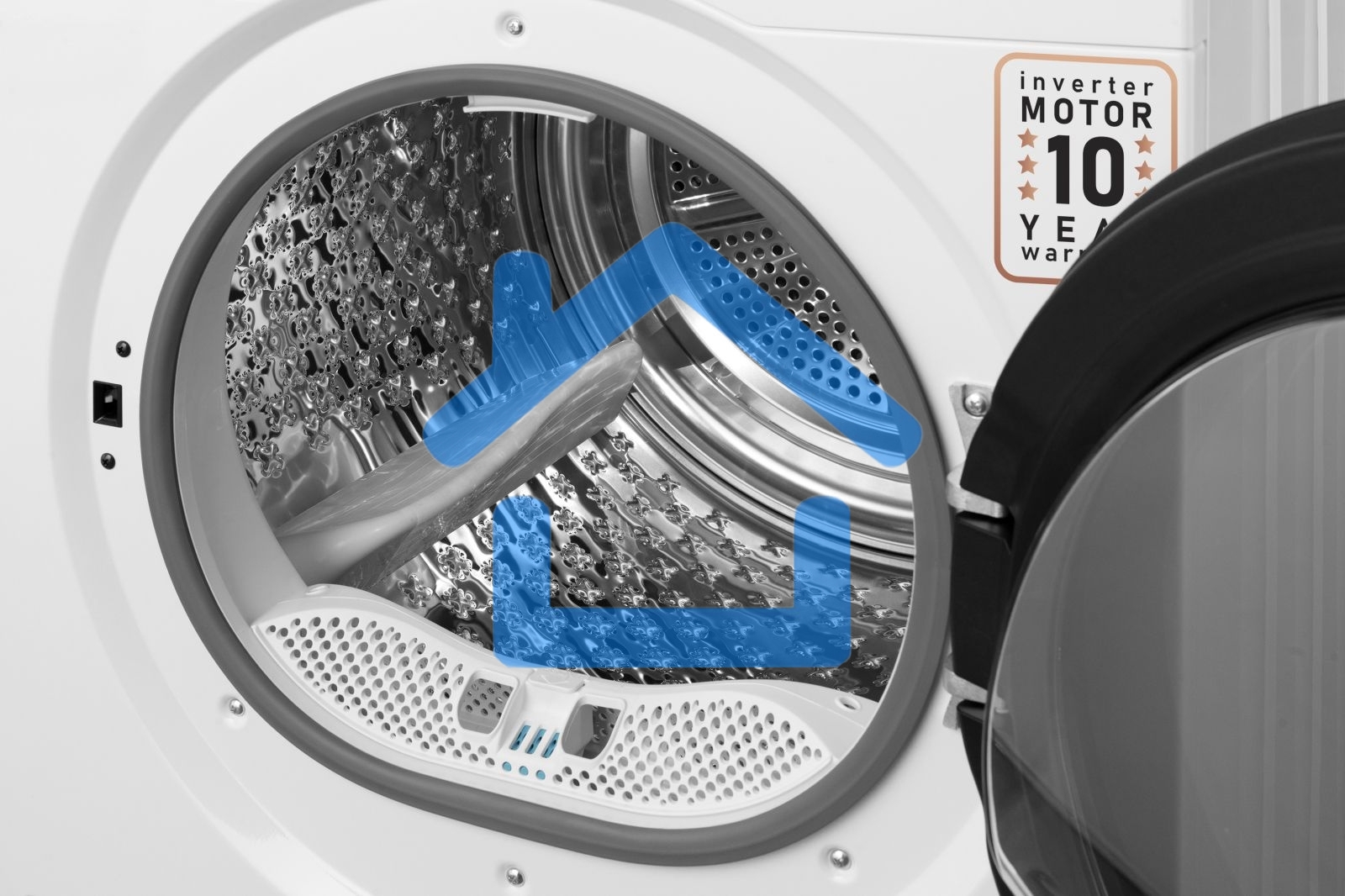 Сушильная машина Weissgauff WD 999 Heat Pump Full Touch белый/черный, 10 кг, сушка - тепловой насос, программ - 16, 60 x 85 x 62 см