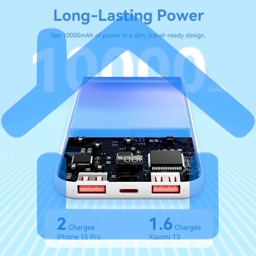 Портативный аккумулятор Vention 10000mAh(M/C-A/A)22.5W белый с LED Дисплеем