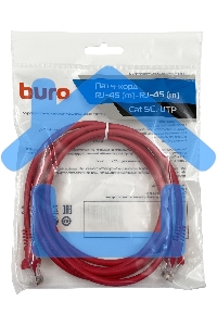 Патч-корд Buro cat5E 2м красный RJ-45 (m)-RJ-45 (m)