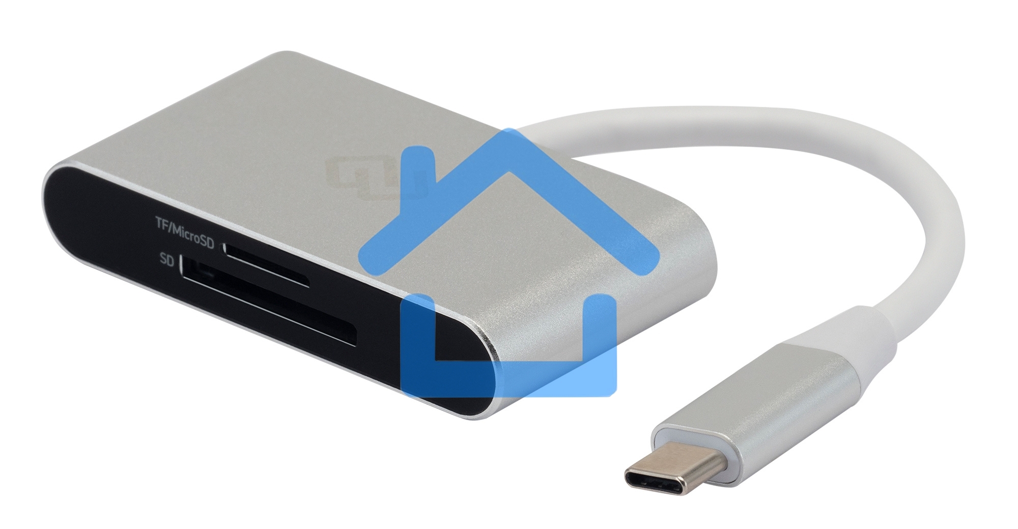 Устройство чтения карт памяти Type C Digma CR-С2501-S серебристый