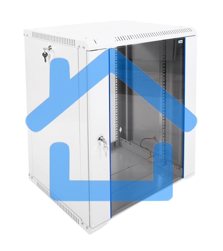 Шкаф телеком. настенный разборный 15U (600х520) дверь стекло (ШРН-Э-15.500) (1 коробка)