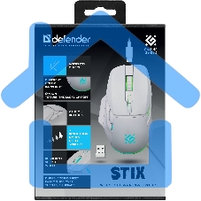 Мышь беспроводная Defender Stix GM-009 белый, 3200 dpi, радиоканал, USB, кнопки - 7
