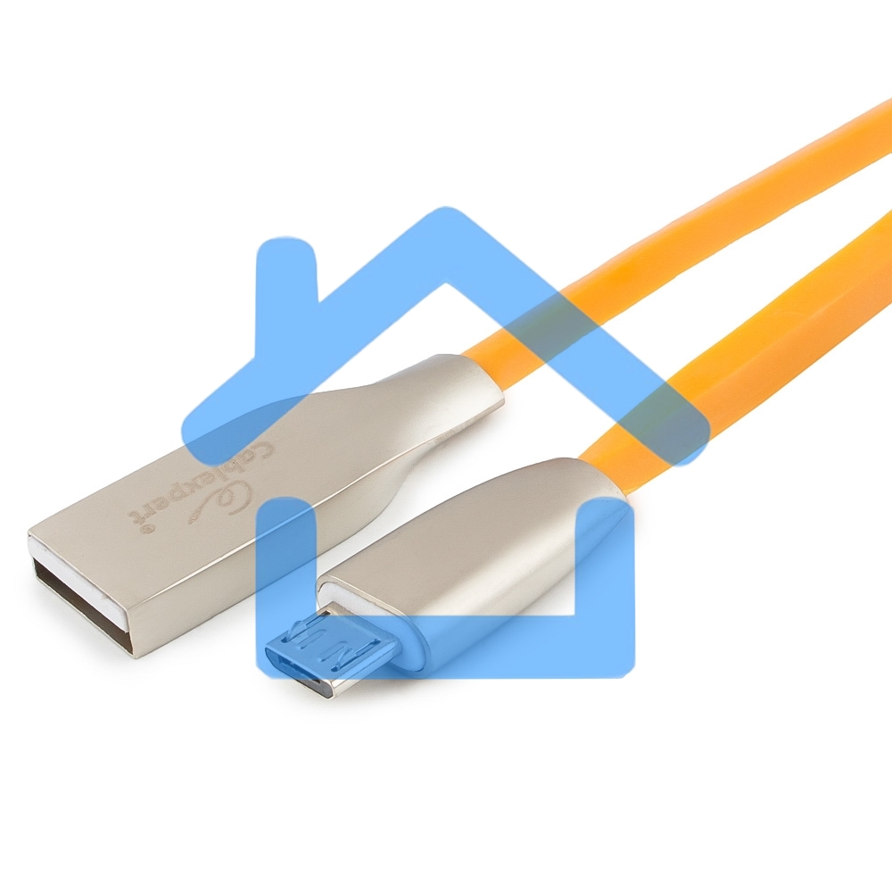 Кабель USB 2.0 Cablexpert CC-G-mUSB01O-1M, AM/microB, серия Gold, длина 1м, оранжевый, блистер