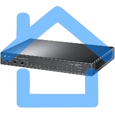 Коммутатор TP-Link 8-port 10/100Mbps Unmanaged PoE switch, 2 Gb RJ45 + 1 Gb SFP uplinks, PoE budget up to 124W