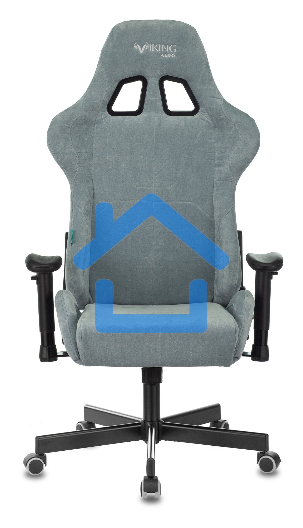 Кресло игровое Бюрократ VIKING KNIGHT LT28 FABRIC серо-голубой крестовина металл/пластик
