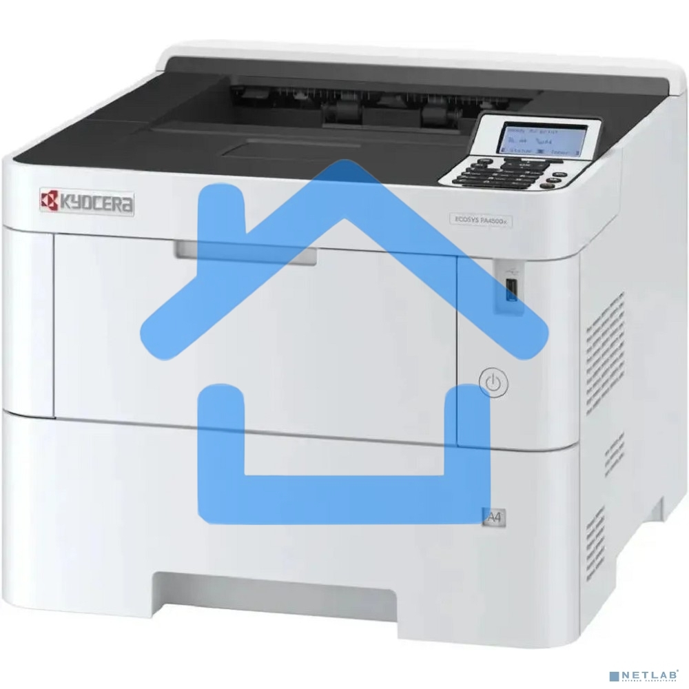 Принтер лазерный Kyocera Ecosys PA4500x (110C0Y3NL0), A4, ч/б, печ. до 45 стр/мин., 1200 x 1200 dpi, USB, RJ-45, Air Print, Mopria
