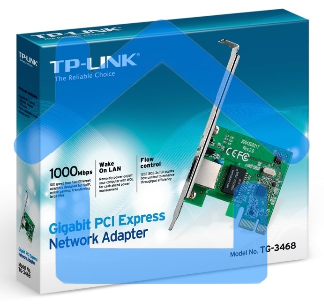 Сетевая карта TP-Link TG-3468 SOHO 32bit Gigabit PCIe, Realtek RTL8168B chipset