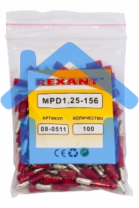 Разъем штекерный изолированный штекер 4 мм 0.5-1.5 мм² (РШи-п 1.5-4/РШИп 1,25-4) красный Rexant