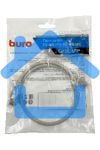 Патч-корд Buro cat5E molded 0.5м серый RJ-45 (m)-RJ-45 (m)