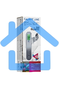 Безмен Galaxy LINE GL 2833, серый, ЖК-дисплей с подсветкой зеленого цвета, максимально допустимый вес 50 кг, цена деления 10 г, функция обнуления массы тары, индикатор перегрузки, индикация низкого заряда элемента питания, крюк и ремень для взвешивания, е