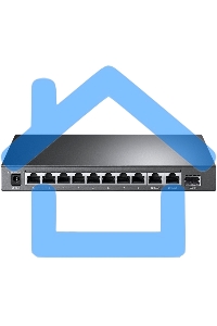 Коммутатор TP-Link 8-port 10/100Mbps Unmanaged PoE switch, 2 Gb RJ45 + 1 Gb SFP uplinks, PoE budget up to 124W