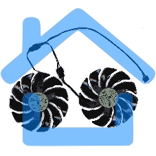 Вентилятор (кулер) для видеокарты Gigabyte RX 470, 570, 580, GTX 1060 88мм 4-pin двойной