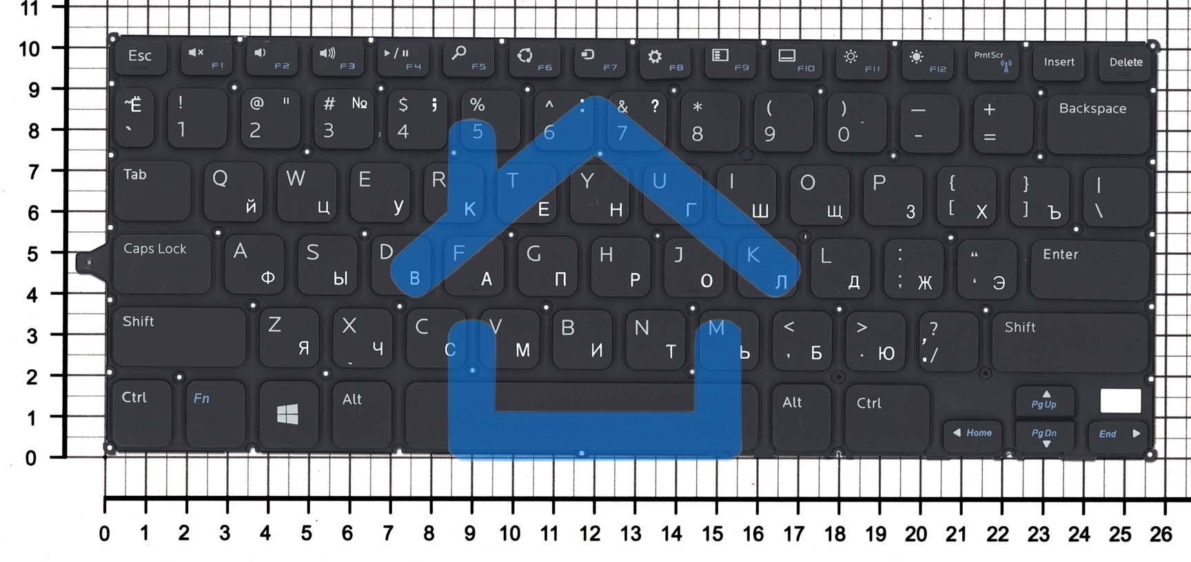 Клавиатура для ноутбука Dell Inspiron 11 3147 черная