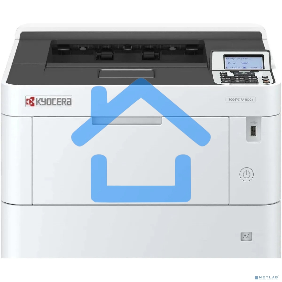 Принтер лазерный Kyocera Ecosys PA4500x (110C0Y3NL0), A4, ч/б, печ. до 45 стр/мин., 1200 x 1200 dpi, USB, RJ-45, Air Print, Mopria