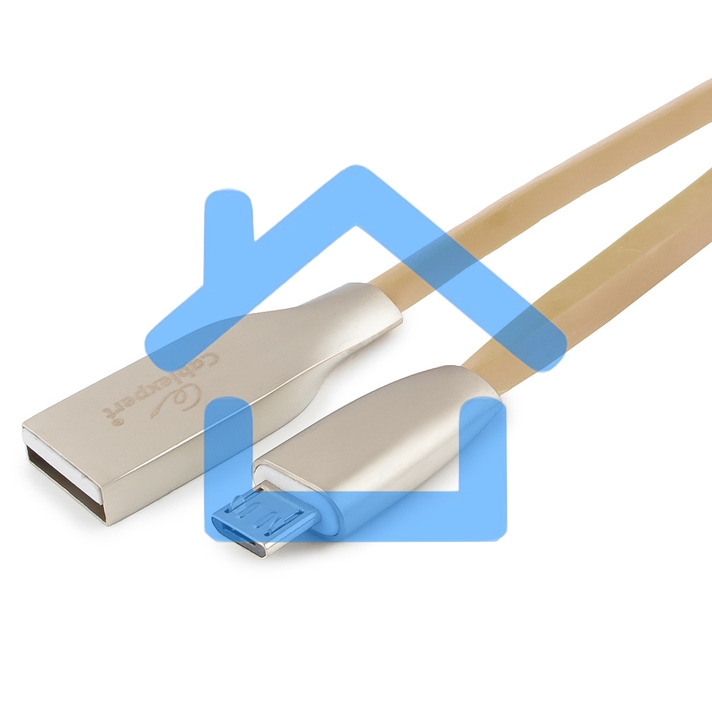 Кабель USB 2.0 Cablexpert CC-G-mUSB01Gd-1M, AM/microB, серия Gold, длина 1м, золотой, блистер