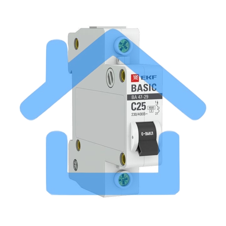 Автоматический выключатель EKF mcb4729-1-25C 1P 25А (C) 4,5кА ВА 47-29 EKF Basic