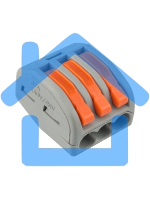 Клемма соединительная многоразовая Rexant 3-проводная, серая, 0.08-4 мм² (20 шт./уп.)