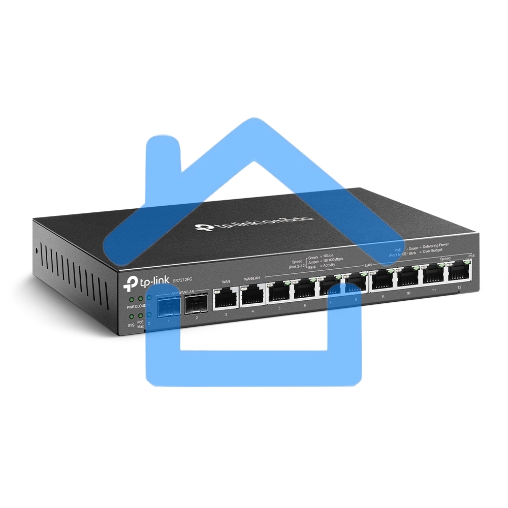 Гигабитный VPN-маршрутизатор TP-Link ER7212PC Omada с портами PoE+ и контроллером