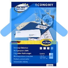 Этикетки самоклеящиеся Europe100 ELA050-100 A4, 48.5x16.9 мм, 64 шт, универсальная, 70 г/м2, 100 л, покрытие матовое, белый Этикетки самоклеящиеся Europe100 ELA050-100 A4, 48.5x16.9 мм, 64 шт, универсальная, 70 г/м2, 100 л, покрытие матовое, белый
