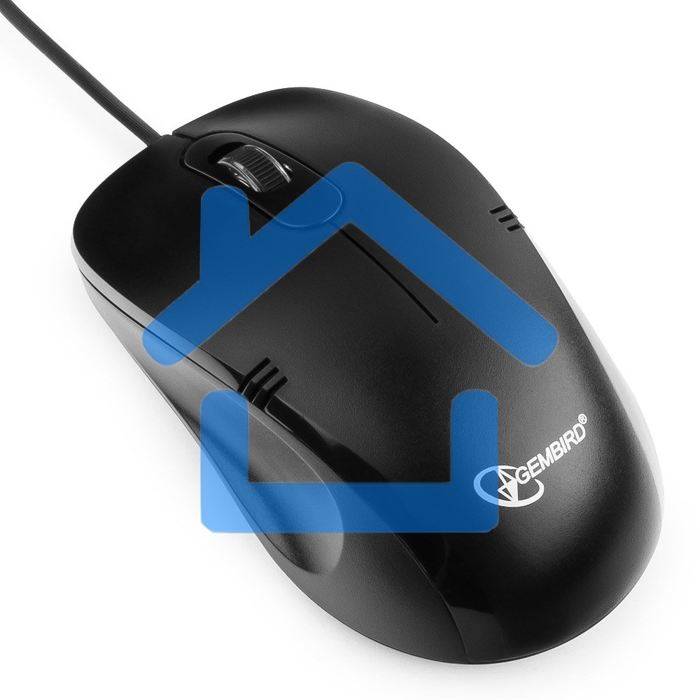 Мышь проводная Gembird MOP-100 черный, 1000 dpi, USB, кнопки - 3