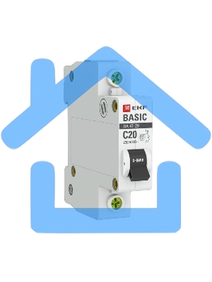 Выключатель автоматический EKF mcb4729-1-20C 1P 20А (C) 4,5кА ВА 47-29 EKF Basic