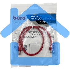 Патч-корд Buro cat5E molded 0.5м красный RJ-45 (m)-RJ-45 (m)