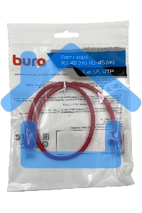 Патч-корд Buro cat5E molded 0.5м красный RJ-45 (m)-RJ-45 (m)