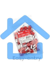 Наконечник штыревой втулочный изол. НШвИ(2) 10.0-14 (уп.50шт) EKF nhvi2-10.0-14