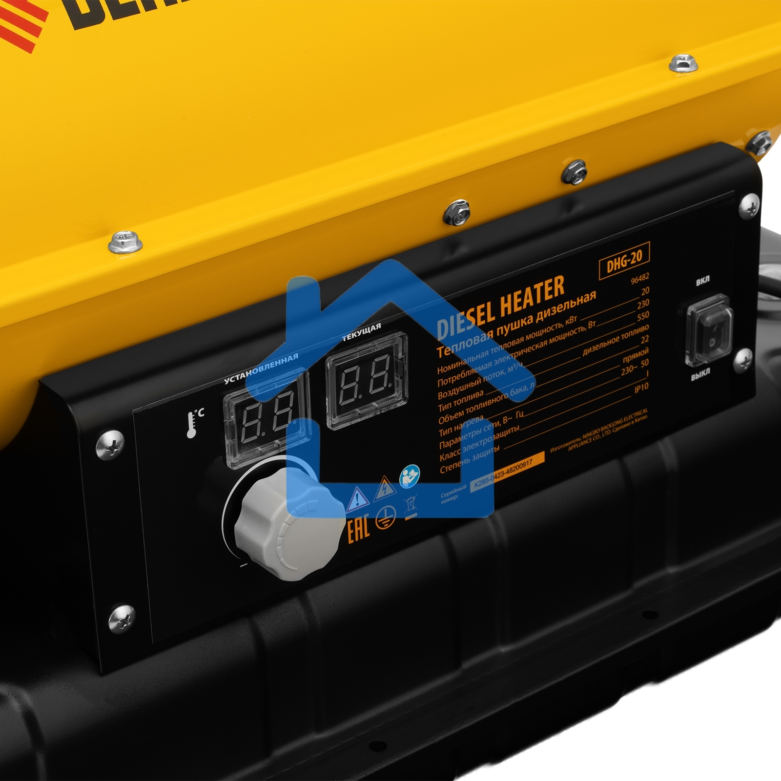 Дизельная тепловая пушка Denzel DHG-20, 20 кВт, 500 м3/ч, прямой нагрев