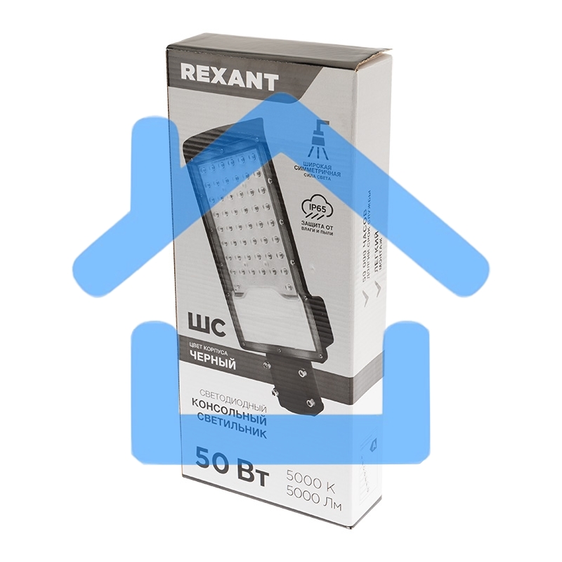 Светильник светодиодный консольный ДКУ 01-50-5000К-ШС IP65 черный Rexant