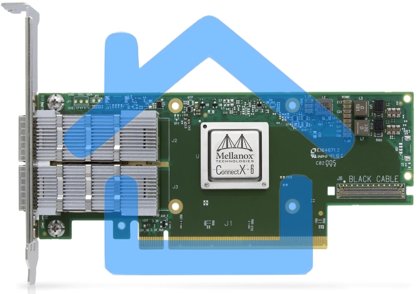 Адаптер Infiniband ConnectX®-6 VPI adapter card, HDR IB (200Gb/s) and 200GbE, dual-port QSFP56, PCIe4.0 x16, tall bracket