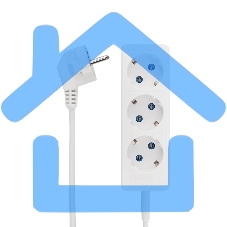 Удлинитель PROconnect 3 гнезда, 5 м, 3х0.75 мм², с/з, белый