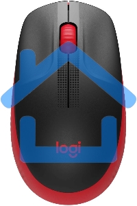Мышь беспроводная Logitech M190 черный/красный, 1000 dpi, радиоканал, USB, кнопки - 3