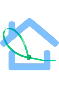 Хомуты Сибртех 200 х 3,6 мм, пластиковые, зеленые, 100 шт.