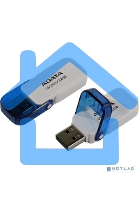 Флешка USB ADATA UV240 (AUV240-32G-RWH), 32 Gb, USB 2.0, R/W 15/5, белый/синий