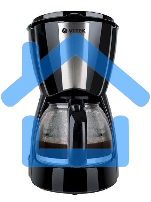 Кофеварка капельная Vitek VT-1503 черный, исп. кофе - молотый, 1.2 л, 900 Вт.