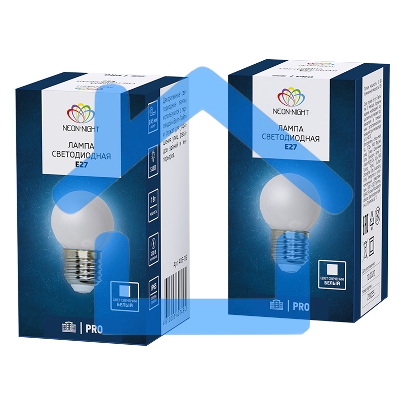 Лампа светодиодная Neon-night d-45 3 LED 1Вт шар . белая E27 25лм 220В