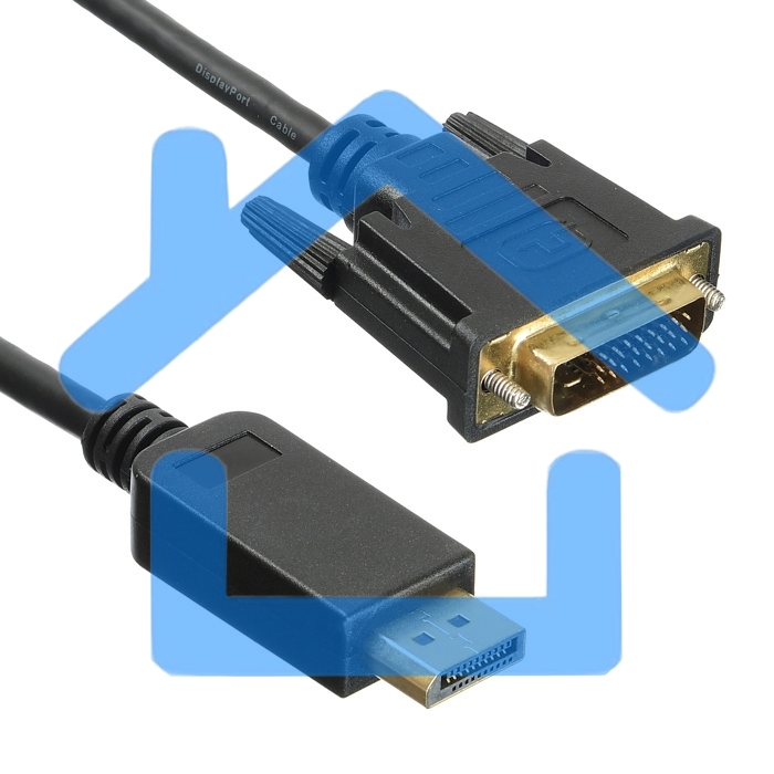 Кабель аудио-видео Buro 1.1v DisplayPort (m)/DVI-D (Dual Link) (m) 2м. Позолоченные контакты черный (BHP DPP_DVI-2)