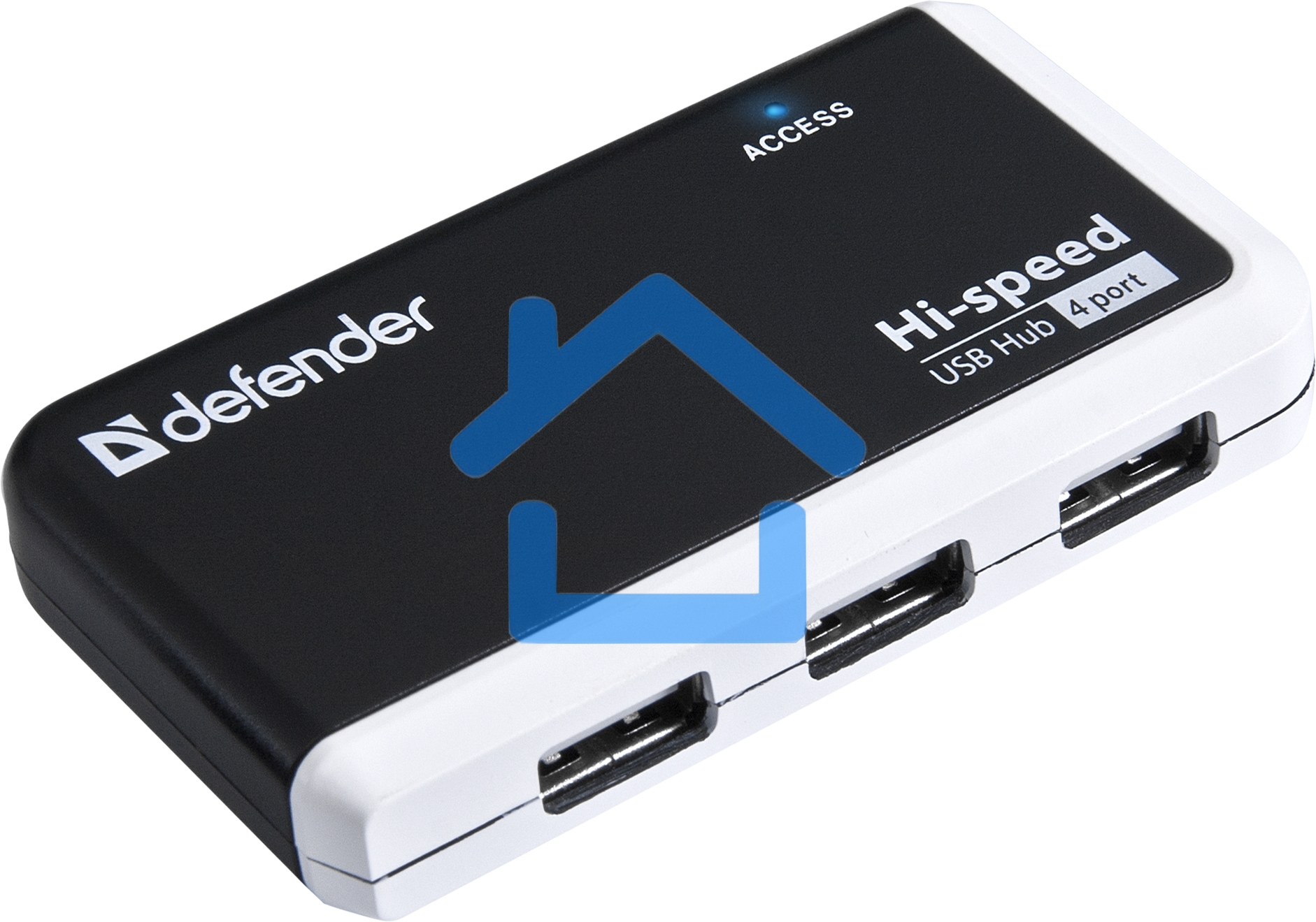 Разветвитель USB Defender QUADRO INFIX USB2.0 - 4 порта, скор. - до 480 Мбит/с, + кабель USB 2.0 A(M) - MiniB (M) - 1м.