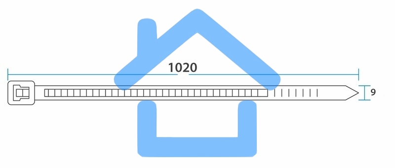 Хомут-стяжка кабельная нейлоновая Rexant 1020 x9,0 мм, черная, упаковка 100 шт.