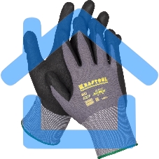 Перчатки нейлоновые KRAFTOOL EXPERT, 15 класс, вспененное нитриловое покрытие, размер XL