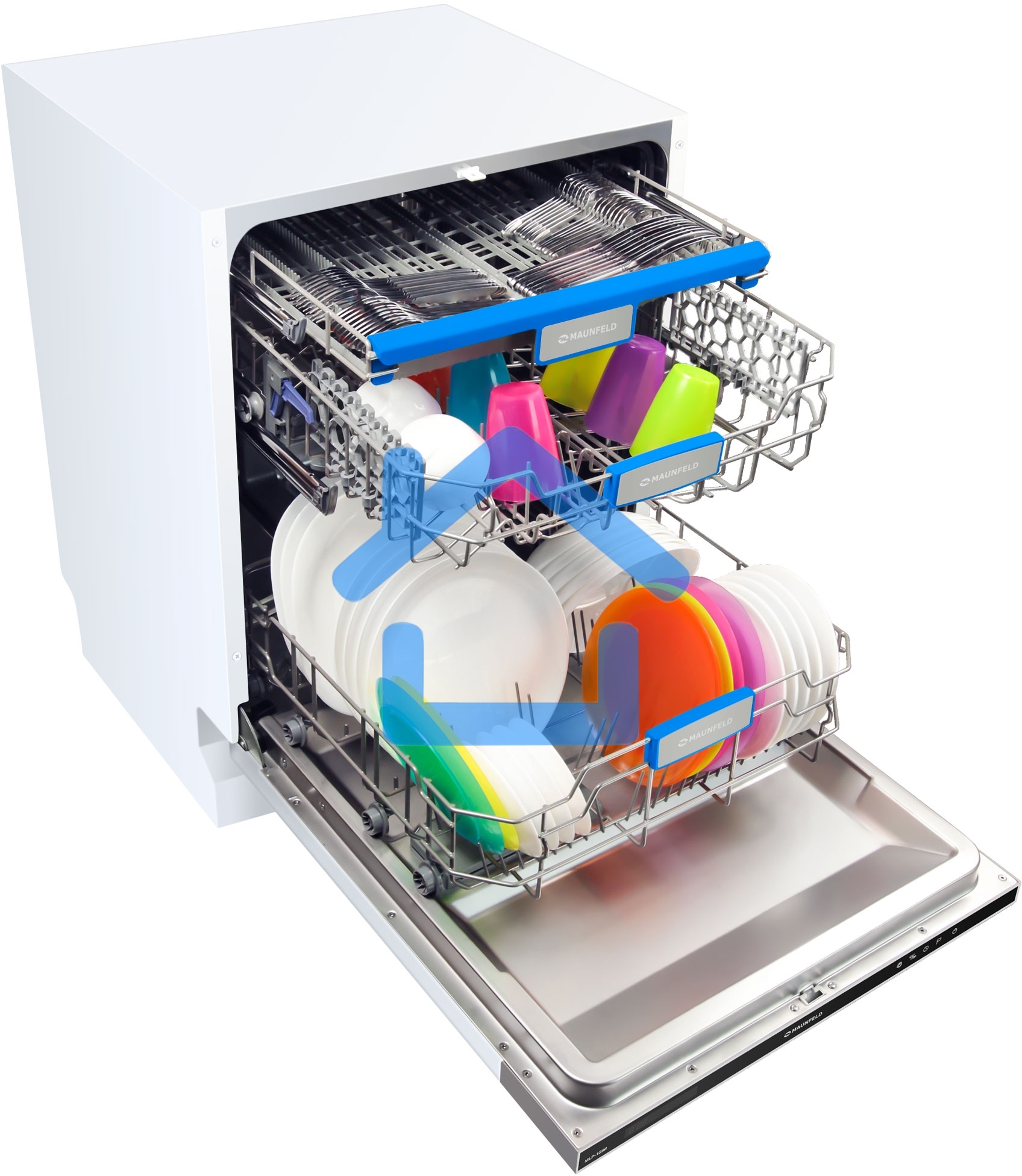 Встраиваемая посудомоечная машина Maunfeld MLP-12IM, черный, 59.8 см, 14 компл., 44 дБ, класс A++
