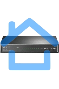 Коммутатор 9-port 10/100Mbps unmanaged switch with 8 PoE+ ports, compliant with 802.3af/at PoE, 65W PoE budget, support 250m Extend Mode, Priority mode and Isolation mode, desktop mount, plug and play.