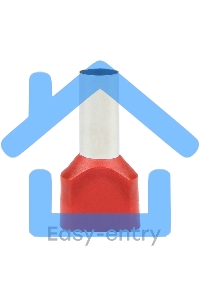 Наконечник штыревой втулочный изол. НШвИ(2) 10.0-14 (уп.50шт) EKF nhvi2-10.0-14