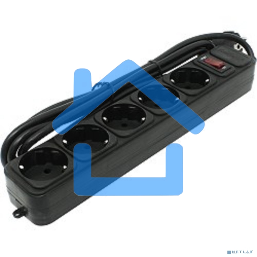 Сетевой фильтр ExeGate EX221185RUS SP-5-3B (5 розеток, 3м, евровилка, черный)