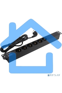 Блок розеток горизонтальный ExeGate ServerPro PDU-19H603 Al-6S-EU2.5, 19