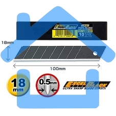 Лезвие OLFA (OL-LBB-10B) черный MAX сегментированное, 18х100х0,5мм, 10шт
